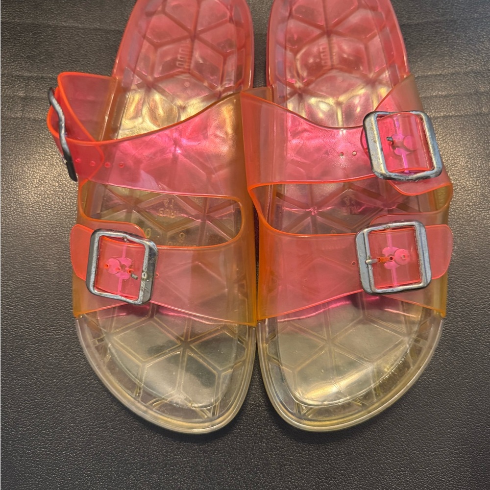 Vibrant Transparent Sandals with Buckles